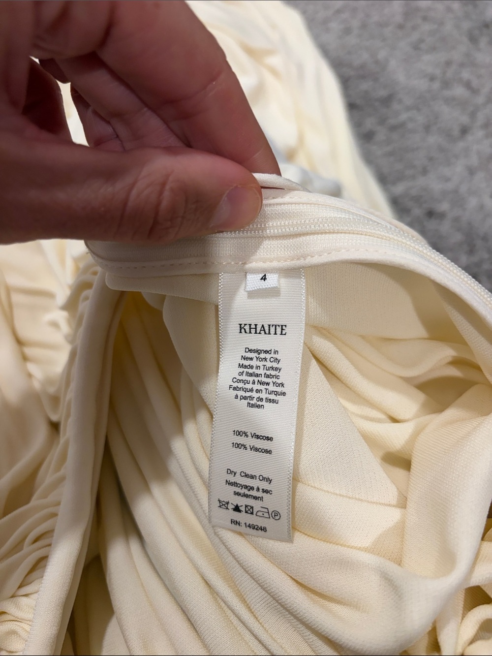EUC Khaite Lowell Pleated Maxi Skirt in Cream Sz 4 - Picture 9 of 10
